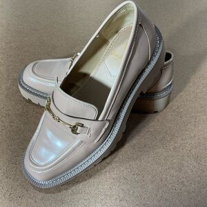 Sam Edelman Beige Loafers with Gold Detail